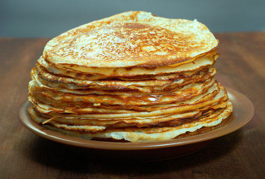 stack of pancakes - russian traditional food