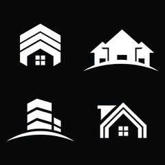 Real Estate Logo Design Set. Creative Abstract Real Estate Icons
