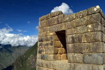 Ruins of the ancient city of Machu Picchu Peru 