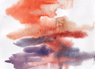 Abstract background, hand-painted texture, watercolor painting, splashes, drops of paint, paint smears. Design for backgrounds, wallpapers, covers and packaging.