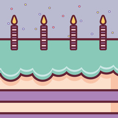 Obraz premium sweet birthday cake with candles