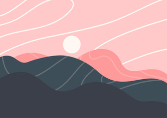 Polygonal landscape illustration_3. Eps 10.