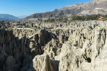 Sandstone formations in Valle de la Luna (Moon Valley) near La Paz, Bolivia