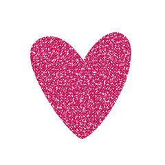 Red Glitter Heart. Vector