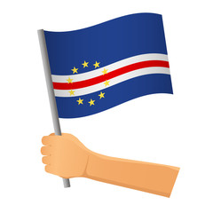 Cape Verde flag in hand