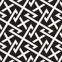 Vector seamless pattern. Modern abstract lattice design. Repeating geometric interlaced zigzag sharp lines.