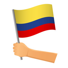 Colombia flag in hand