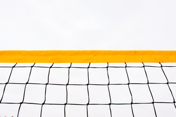 Sport net on white background. Volleyball net.