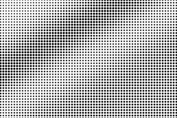 Black on white rough halftone vector. Digital dotted texture. Diagonal dotwork gradient for vintage effect.