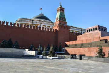 Fototapeta premium Moscow Kremlin and Lenin's mausoleum on Red Square.