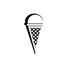 Fototapeta na wymiar ice cream cone vector black and white icon