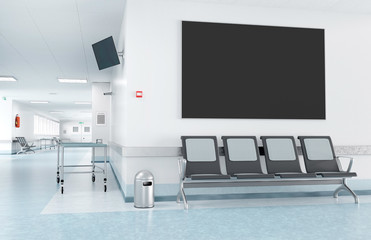 Mock up of a frame in a waiting room of a hospital