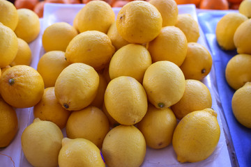 fresh lemons in the market