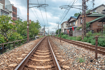 Fototapeta premium 尾道市 線路のある風景