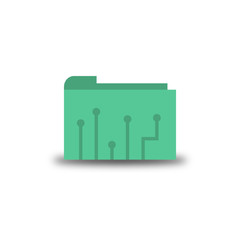 File Folder Icon Tech Circuit Motherboard Background Vector Illustration
