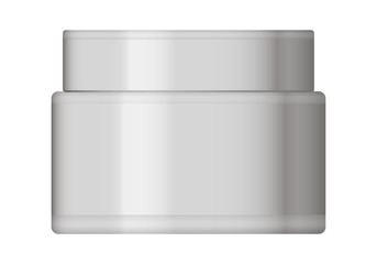 White plastic jar with round cap
