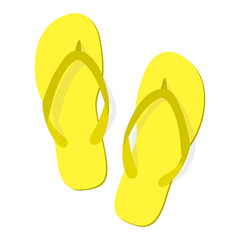Yellow summer flip flops