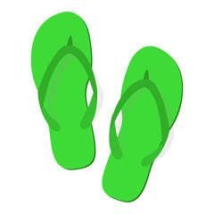 Green summer flip flops