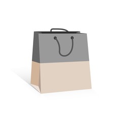 Gray and beige shopping bag template