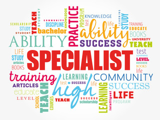 Fototapeta premium SPECIALIST word cloud collage, education concept background