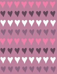 Hand drawn doodle heart pattern background wallpaper