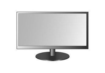 Frontal view of widescreen led or lcd monitor
