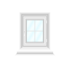 White simple window with blue gradient glasses