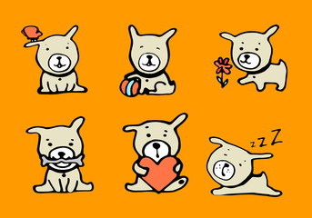 Cheerful puppy set