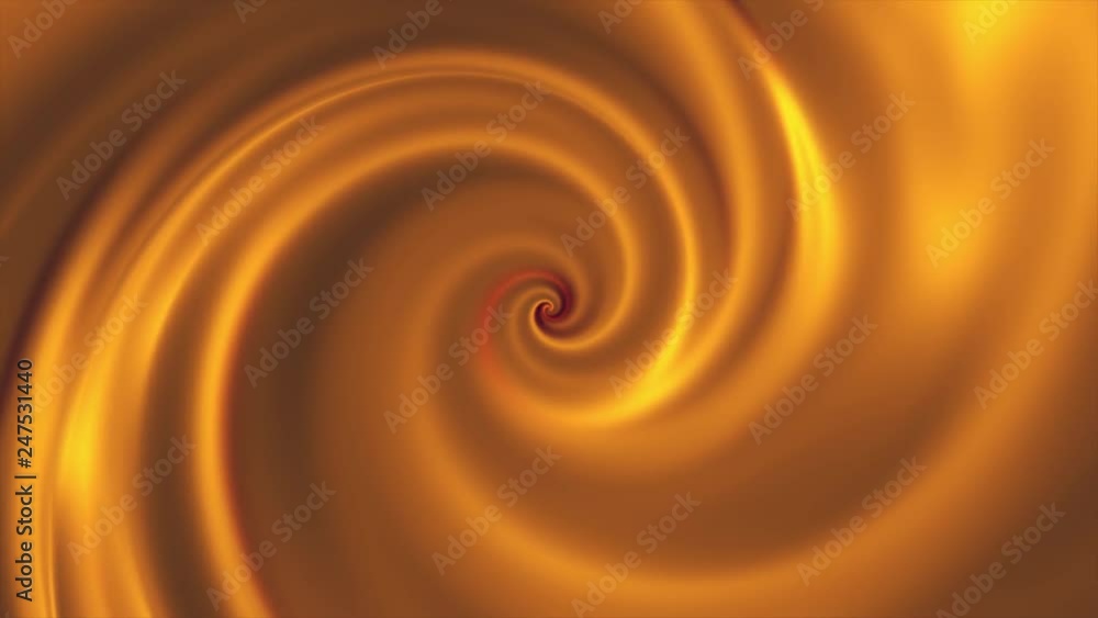Poster abstract background with animation of golden spinning funnel, seamless loop. endless revolving spira