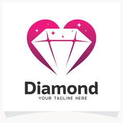 Diamond Love Logo Design Template Inspiration