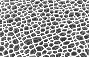 Abstract white honeycomb grid structure. 3d illustration,rendering  background texture