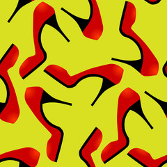 Red shoe seamless pattern