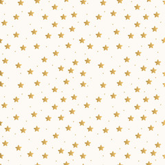 Fototapeta na wymiar Summer golden pattern with cute stars