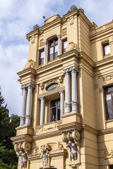 Beautiful richly decorated Neo-baroque style Malaga City Council building. Malaga, Costa del Sol, Andalusia, Spain.