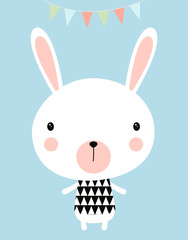 greeting card with little rabbit
