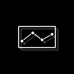Graph down icon flat