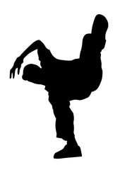 Hip-hop artists of dance on white background