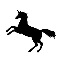 Fototapeta na wymiar Unicorn silhouette mythology symbol fantasy. Vector illustration.