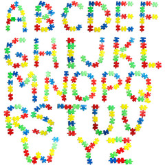 frames and letters for the text of colorful puzzles , world autism day, the logo of autism. alphabet.