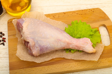 Raw turkey leg