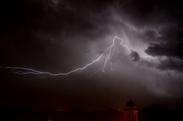 lightning over the city