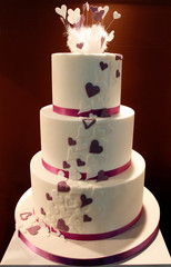 Delicious funny decorated wedding cake