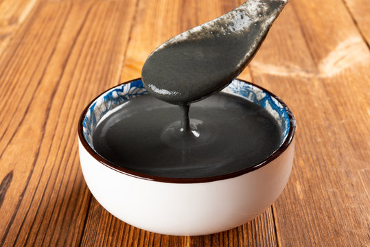 Spoon Taking Out Black Sesame Paste