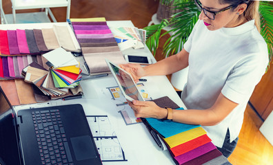 Architect working in studio