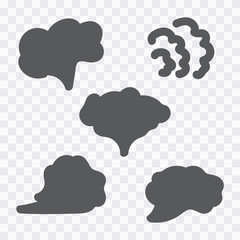 Fototapeta na wymiar White cigarette smoke waves. Steam, cloud and smoke icons
