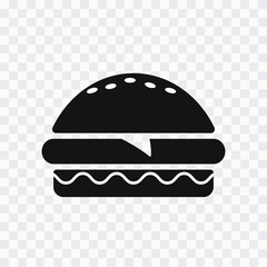 Burger logo. Fast food icon. Burger vector silhouette