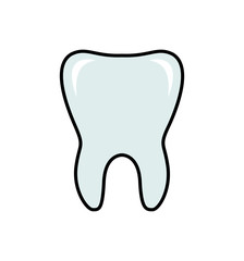 Tooth line flat icon dental vector illustration isolated on white
