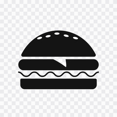 burger icon. Fast food icon. Burger vector silhouette