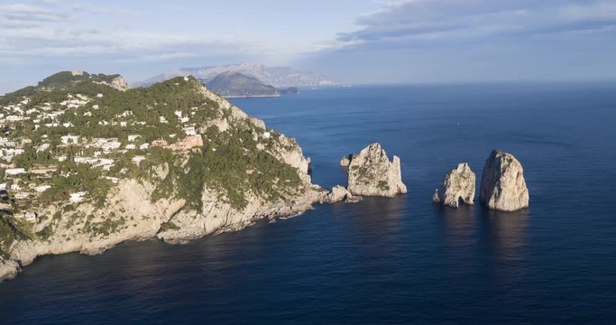 Aerial of Faraglioni, Capri
