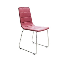 The office chair from cherry leather. Isolated over white